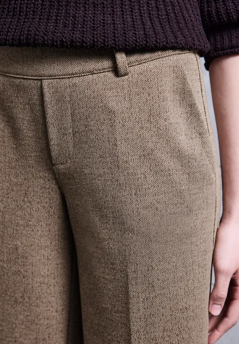 Wide Leg Melange Hose rustic brown mel.