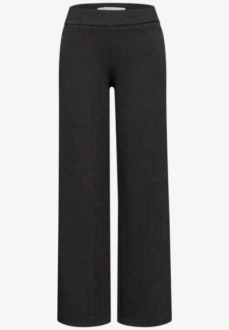 Herringbone Wide Leg Hose Black