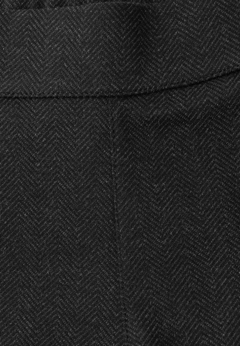 Herringbone Wide Leg Hose Black