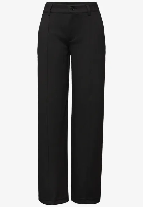 Wide Leg Twill Pantalon Black Wide Leg Twill Pantalon Black