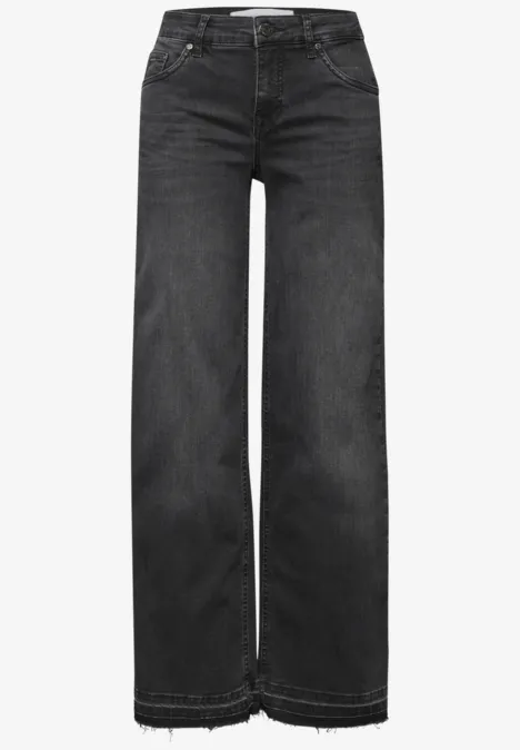 Wide Leg Jeans Black soft wash