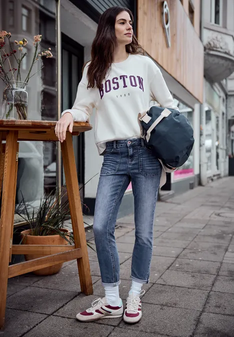 Slim Leg Jeans Medium Blue Washed