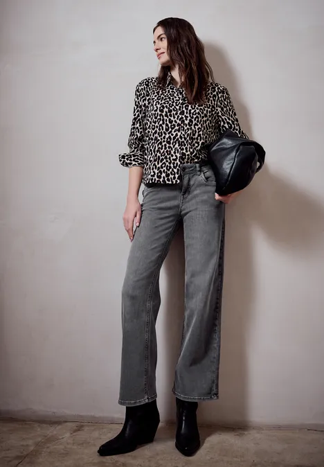 Wide Leg Jeans Grey Washed Wide Leg Jeans Grey Washed