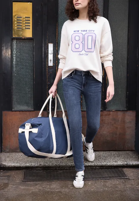 Skinny Legs Jeans Dark Blue Soft Washed