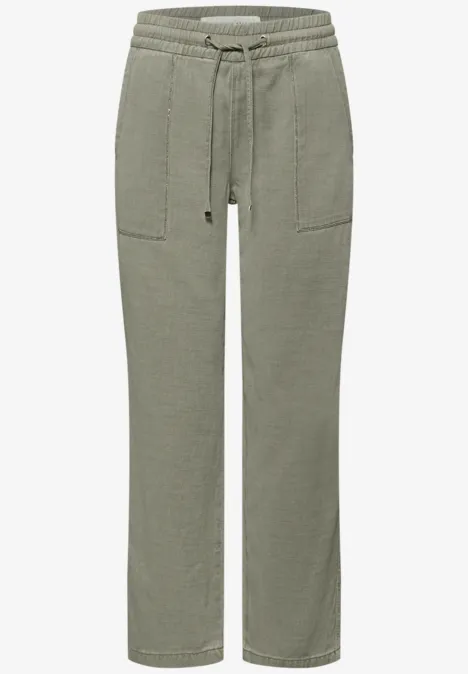Mid Waist straight legs broek in Loose Fit sea spray green