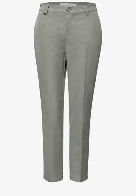 Mid Waist Slim Leg Chino im Casual Fit sea spray green