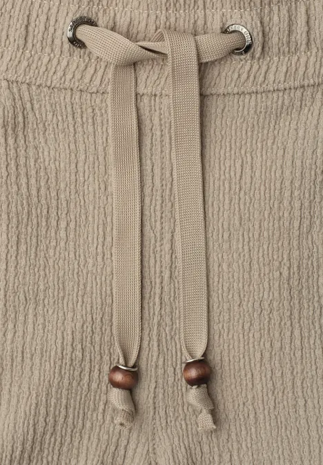 Wide Leg Hose in Crinkle Crash Struktur silent sand
