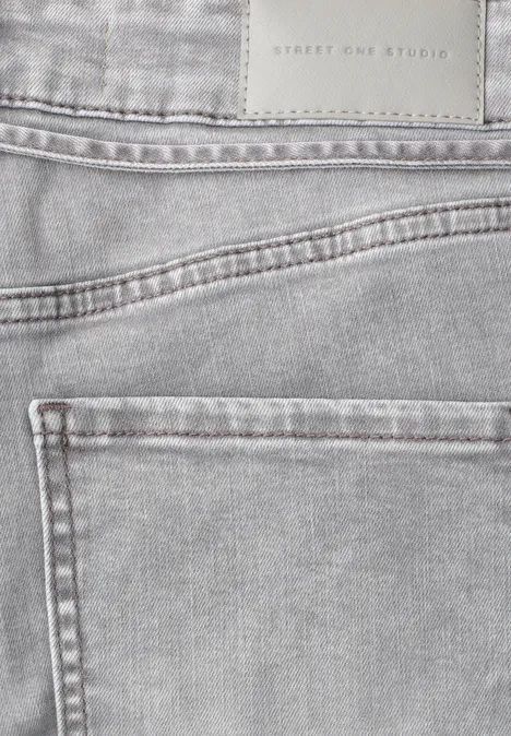 Cropped jeans met wijde pijpen in een Loose Fit light grey wash