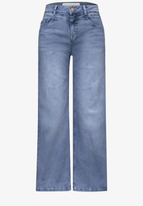 High Waist Wide Leg Jeans im Loose Fit light blue wash
