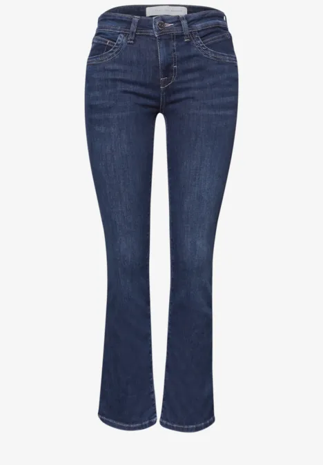 Mid Waist Kick Flare Jeans im Skinny Fit dark blue wash