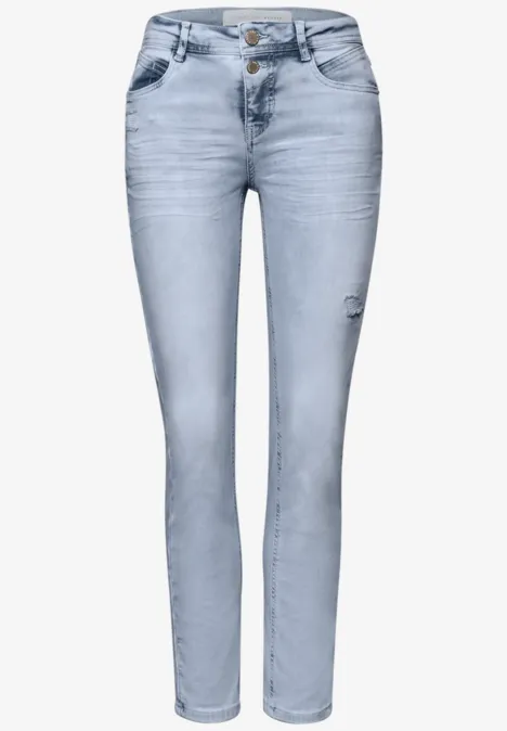 Mid Waist Slim Leg Jeans im Casual Fit bleached wash Mid Waist Slim Leg Jeans im Casual Fit bleached wash