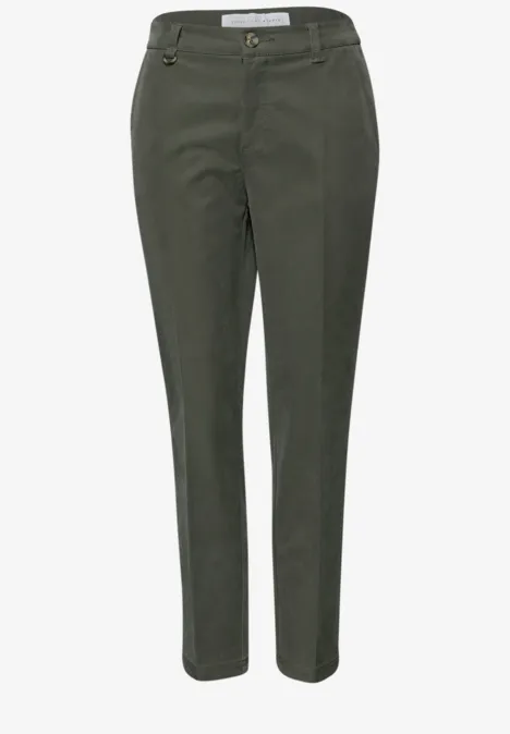 Mid Waist Slim Leg Chino im Casual Fit ashen olive