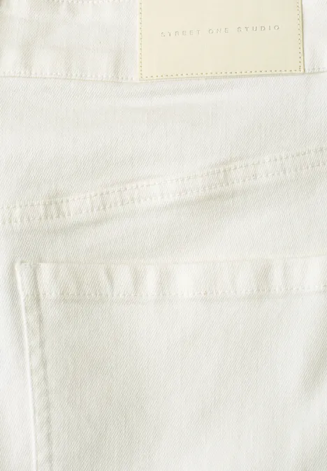 Mid Waist Wide Leg Jeans met Borduring Ecru Washed