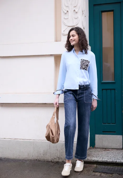 Straight Legs jeans Medium Blue Washed