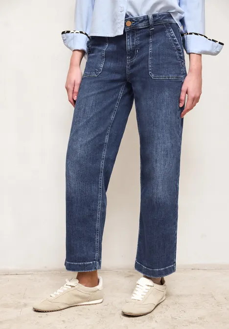 Straight Legs jeans Medium Blue Washed