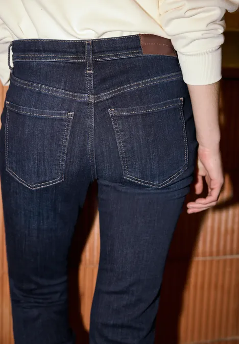 Straight Leg Jeans dark blue washed