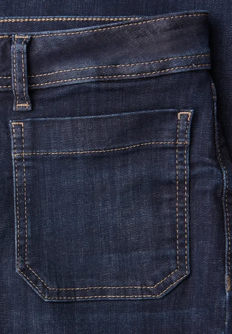 Straight Leg Jeans dark blue washed