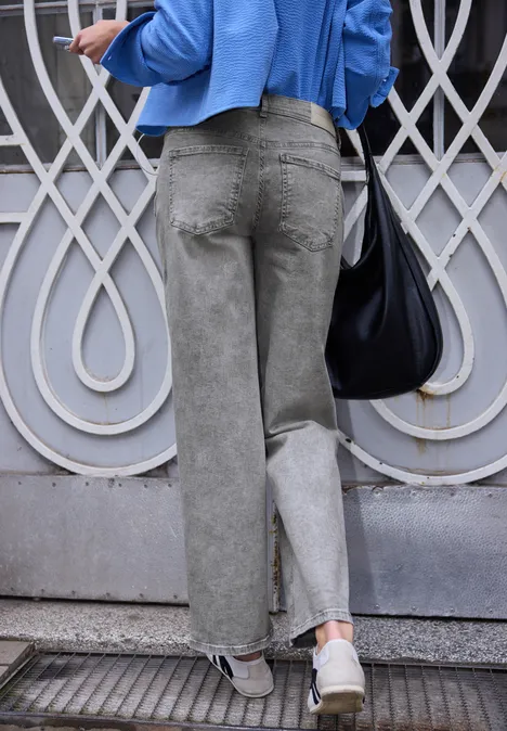 Wide Legs Jeans Light Grey Washed