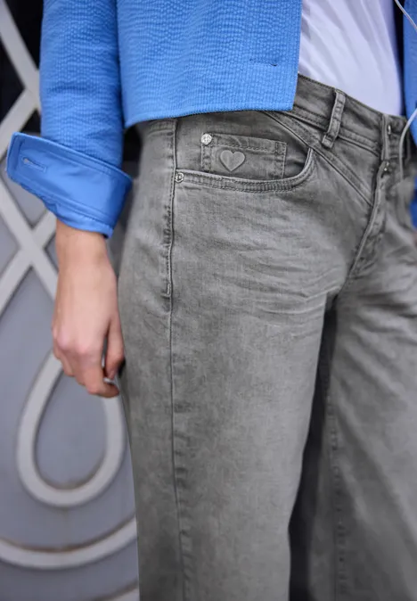 Wide Legs Jeans Light Grey Washed