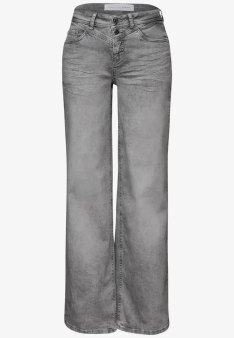 Wide Legs Jeans Light Grey Washed