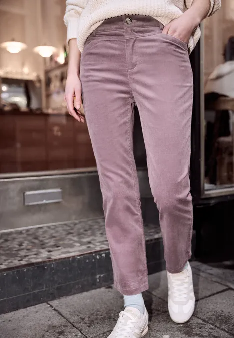 Broek met flared pijpen hazy rose