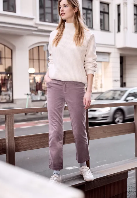 Broek met flared pijpen hazy rose