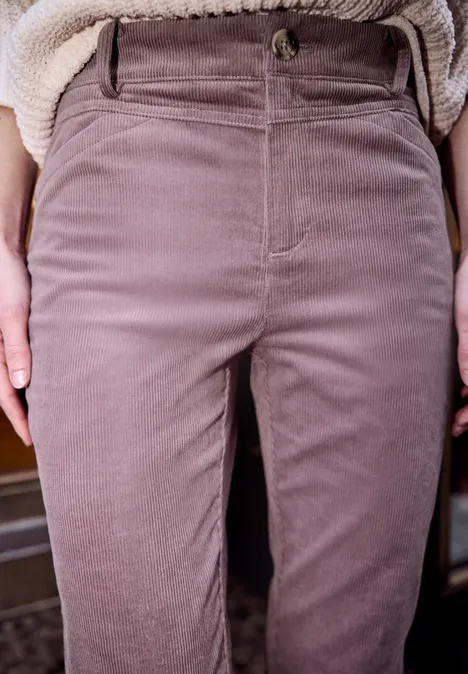 Broek met flared pijpen hazy rose
