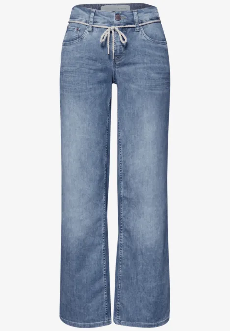 Mid Waist Wide Legs jeans in Loose Fit light blue wash