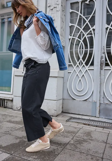 Straight Leg Hose in Papertouch Qualität deep blue