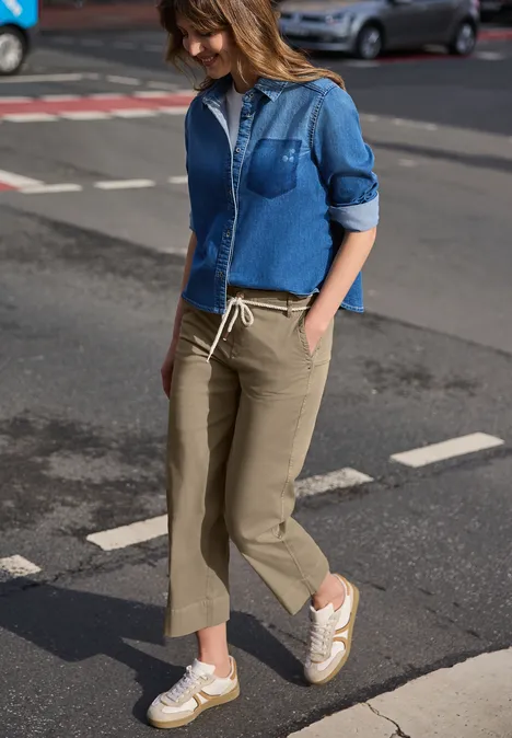 Pantalon Straight Legs en qualité Papertouch silent sand