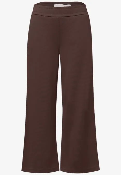 Mid Waist Wide Leg Hose im Casual Fit mahogany brown