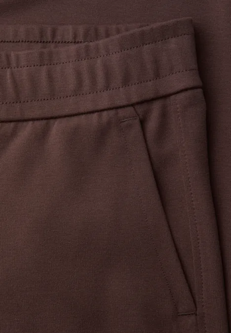 Mid Waist Wide Leg Hose im Casual Fit mahogany brown