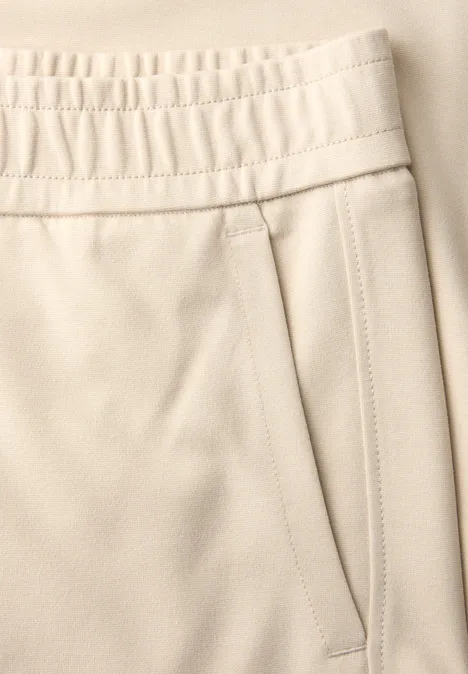 Mid Waist Wide Leg Hose im Casual Fit stone sand