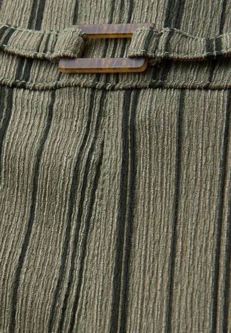 Wide Leg Hose mit Gürteldetail Lichen Green