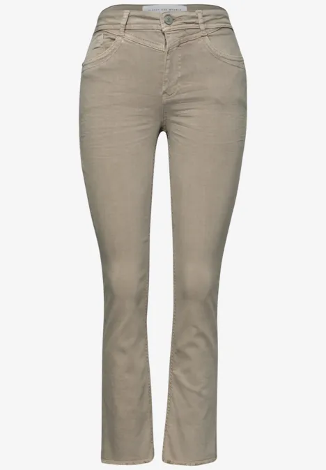 High Waist Kick Flare Hose im Slim Fit dark stone sand