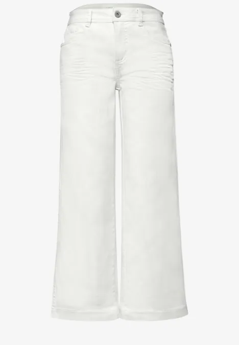 Pantalon Mid Waist à jambes larges, coupe décontractée off white