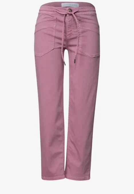 Rosa Freizeithose mit Kordelzug und geradem Bein