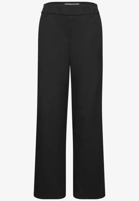 High Waist Straight Leg Hose im Casual Fit Black Schlichte schwarze Hose mit weitem Schnitt und ohne sichtbare Details