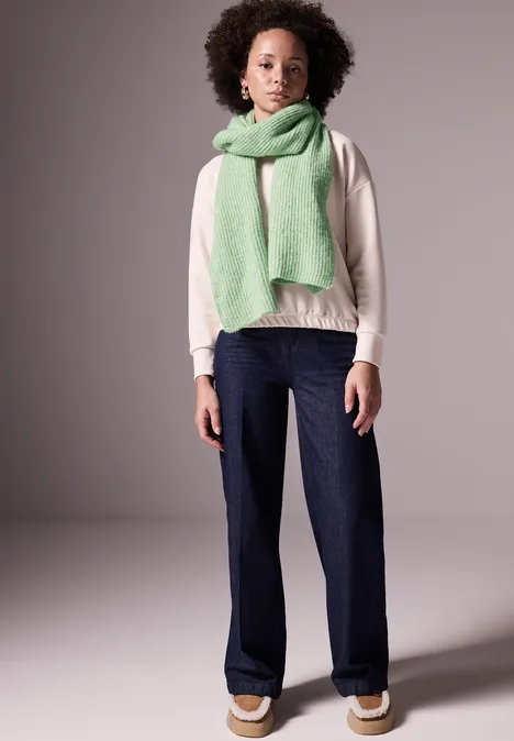 Langer Schal patina green mel.