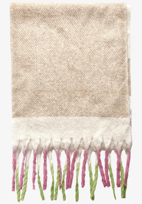 Schal mit bunten Fransen lucid white