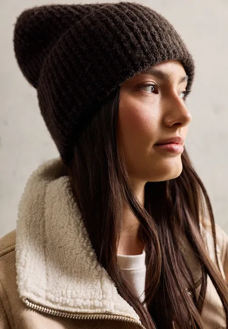 Cosy Strick Beanie dark auburn brown