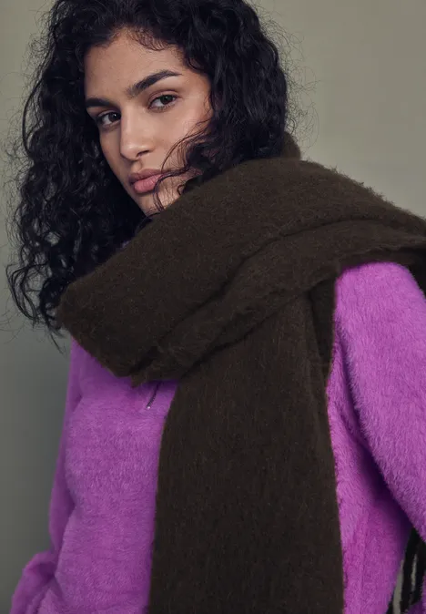 Gezellige sjaal dark auburn brown