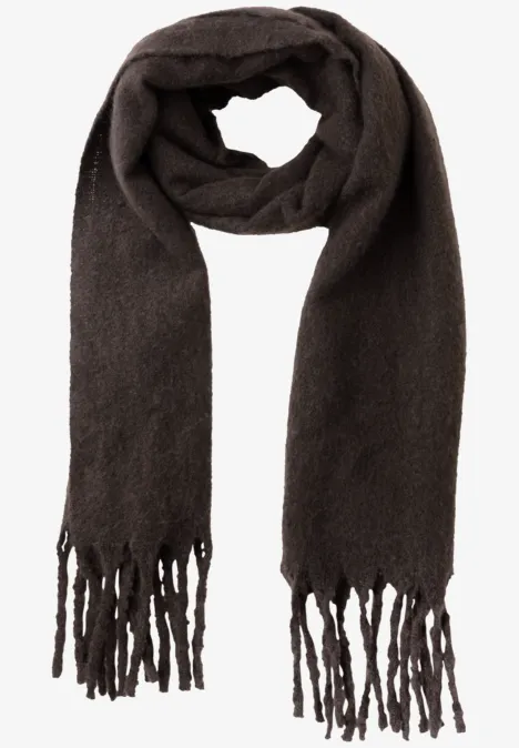 Gezellige sjaal dark auburn brown