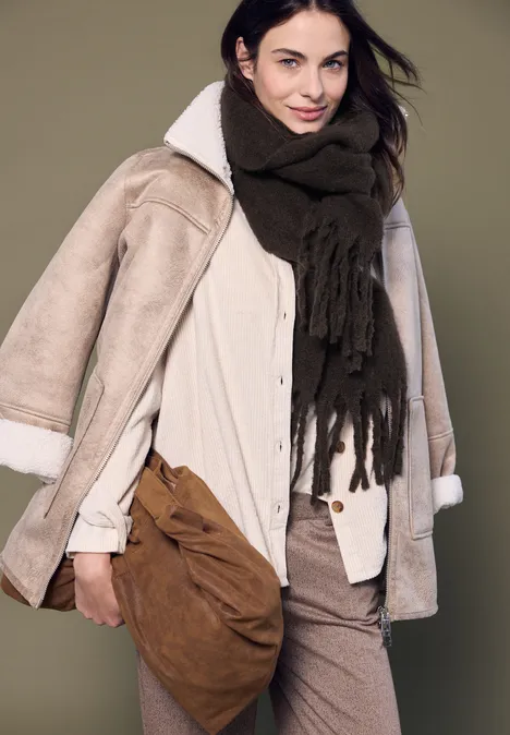 Gezellige sjaal dark auburn brown