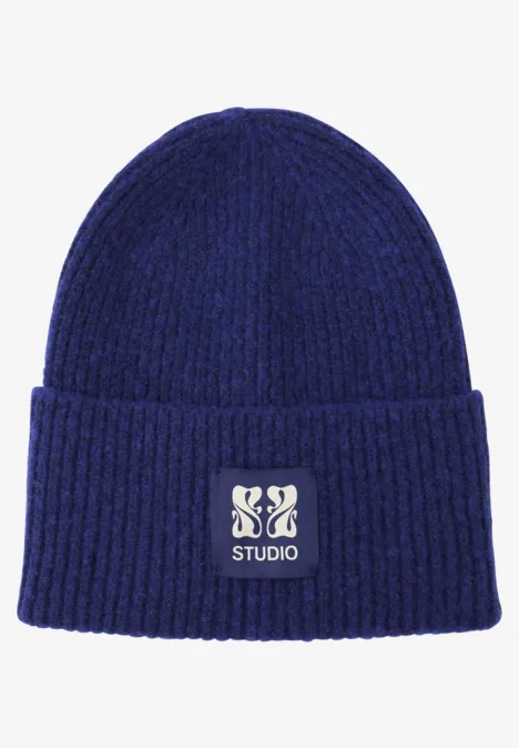 Beanie mit Badge zenith blue