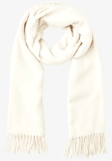 Gezellige sjaal met structuur off white