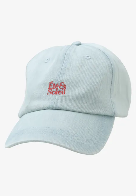 Cap mit Wording Artwork Light Blue soft wash