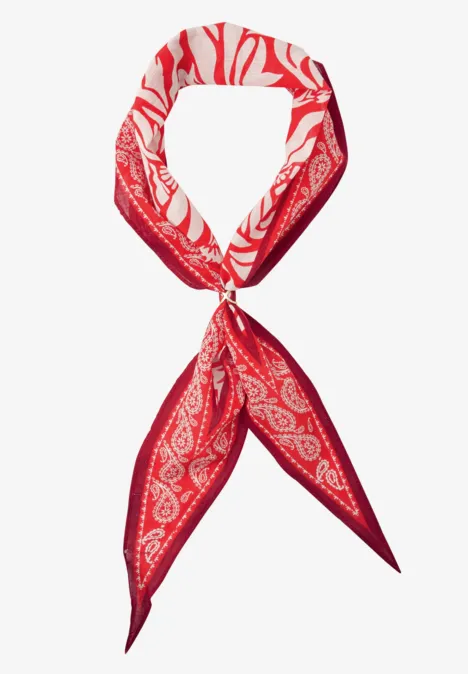 Bandana in ruitvorm met print chili red
