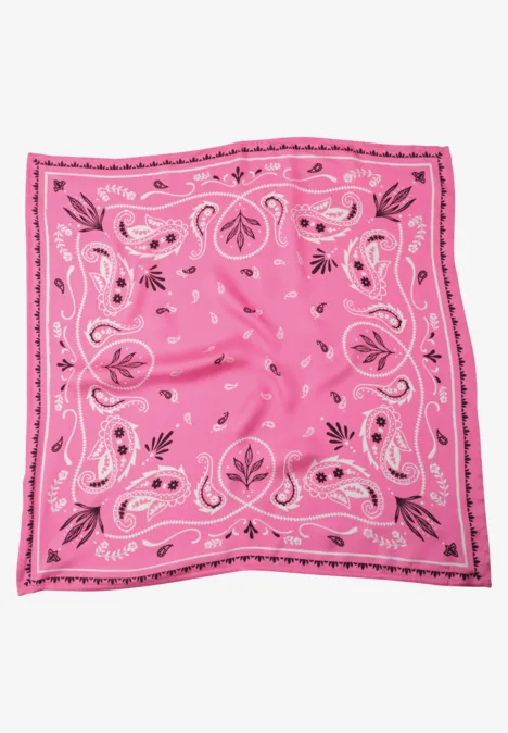 Foulard en satin imprimé simply pink