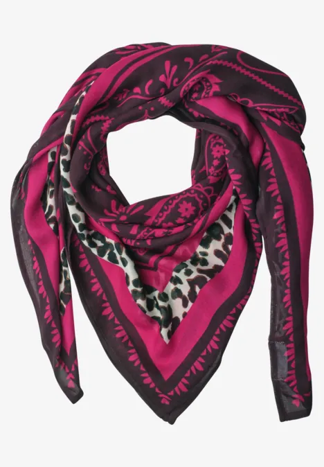 Tuch mit grafischem Muster ruby raspberry